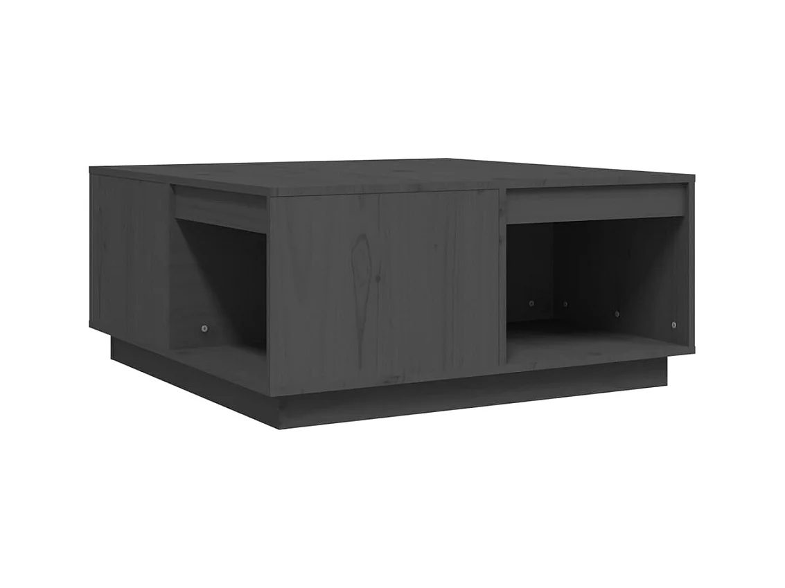 Table basse salon-Table d'appoint Gris 80x81x36,5 cm Bois massif de pin SHL12227