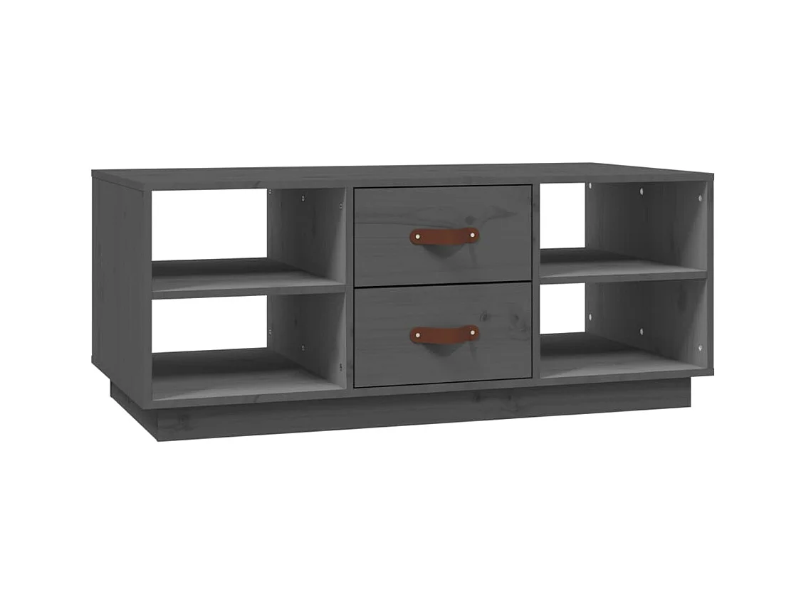 Table basse salon-Table d'appoint Gris 100x50x41 cm Bois massif de pin SHL30614
