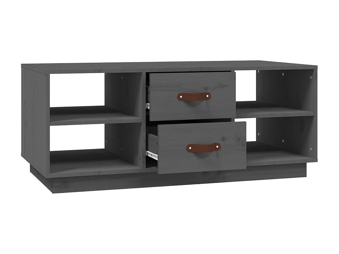 Couchtisch-Sofatisch-Beistelltische Grau 100x50x41 cm Massivholz Kiefer SHL73225