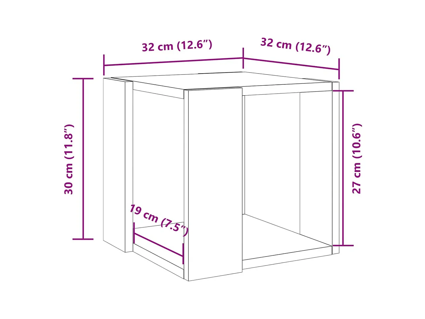 Mesa de centro-Mesa auxiliar madera maciza acacia 110x55x40 cm SHL3591