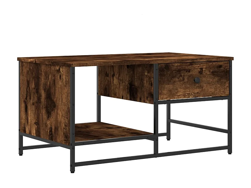 Couchtisch-Wohnzimmertisch-Beistelltische Räuchereiche 85,5x51x45 cm Holzwerkstoff SHL56477