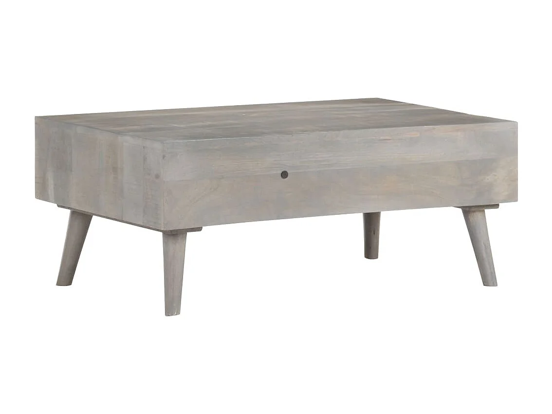 Couchtisch-Beistelltisch-Sofatisch Grau 100x60x40 cm Raues Mango-Massivholz SHL50876