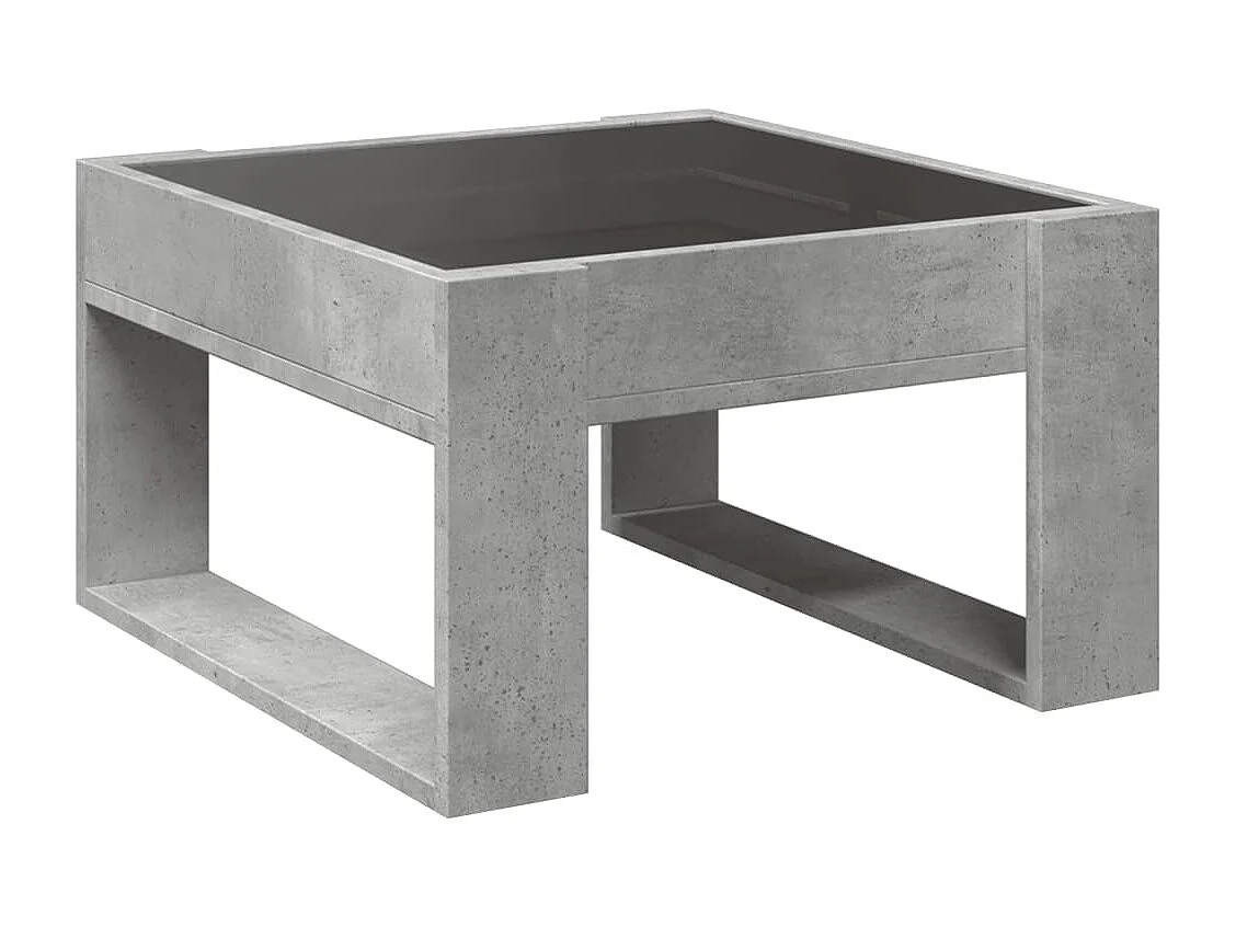 Couchtisch mit Infinity-LED | Beistelltische | Sofatisch Betongrau 50x53x30 cm SHL99353