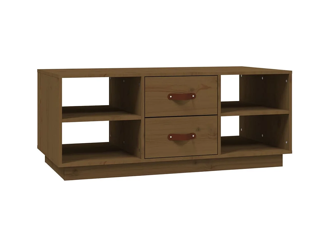 Table basse salon-Table d'appoint Marron miel 100x50x41 cm Bois massif de pin SHL60122
