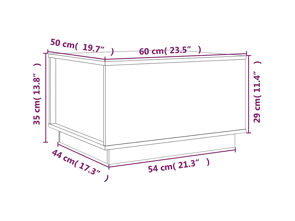 Mesa de centro | Mesa auxiliar madera contrachapada blanco brillo 90x50x40 cm SHL1420