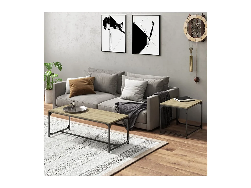 Mesa de centro | Mesa auxiliar madera de ingeniería gris Sonoma 100x51x40 cm SHL2401