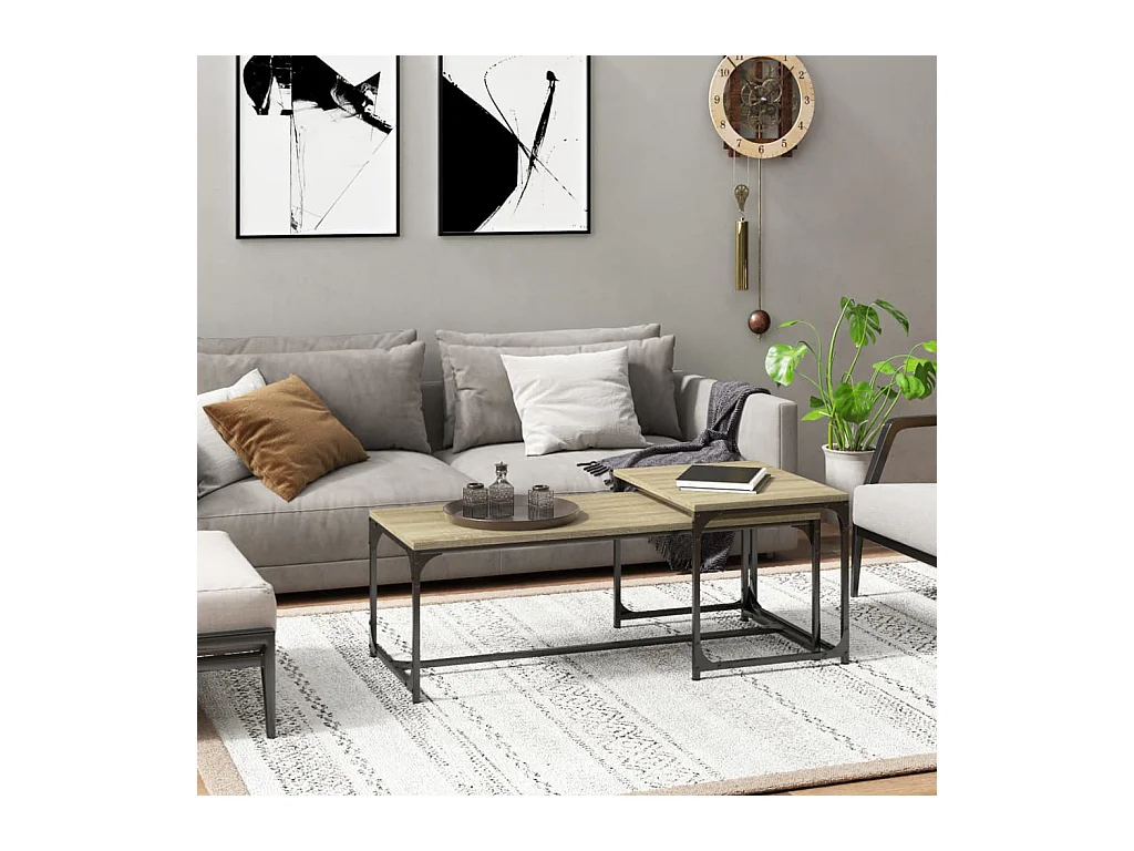 Mesa de centro | Mesa auxiliar madera de ingeniería gris Sonoma 100x51x40 cm SHL2401