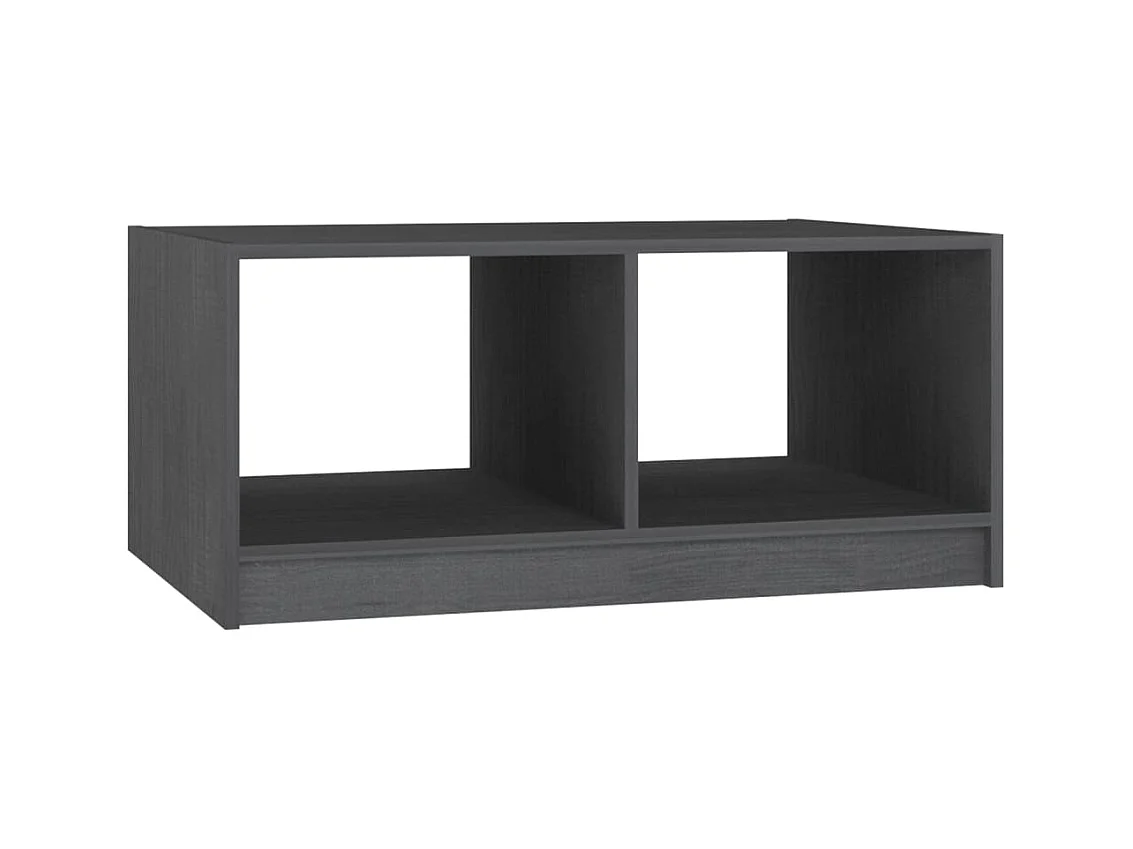 Table basse salon-Table d'appoint gris 75x50x33,5 cm bois de pin massif SHL99369