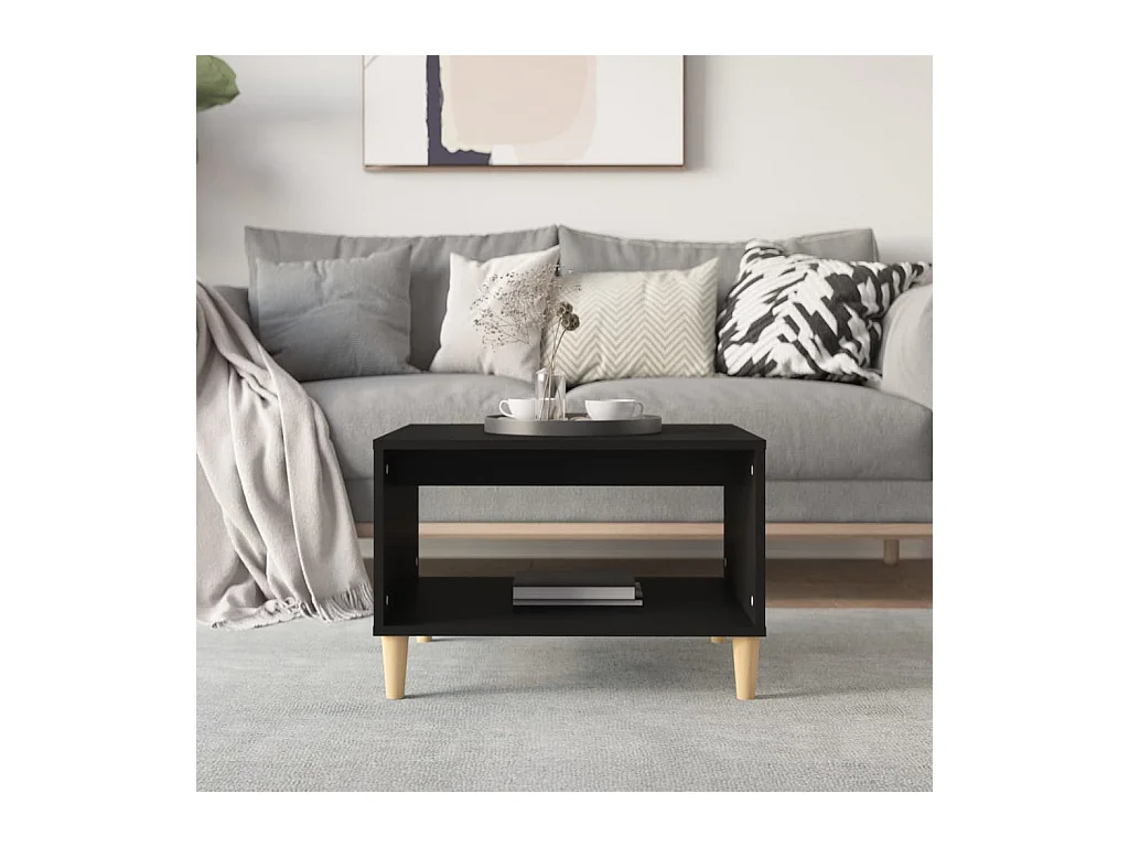 Mesa de centro | Mesa auxiliar giratoria 360 grados roble sonoma 50x50x34,5 cm SHL4973