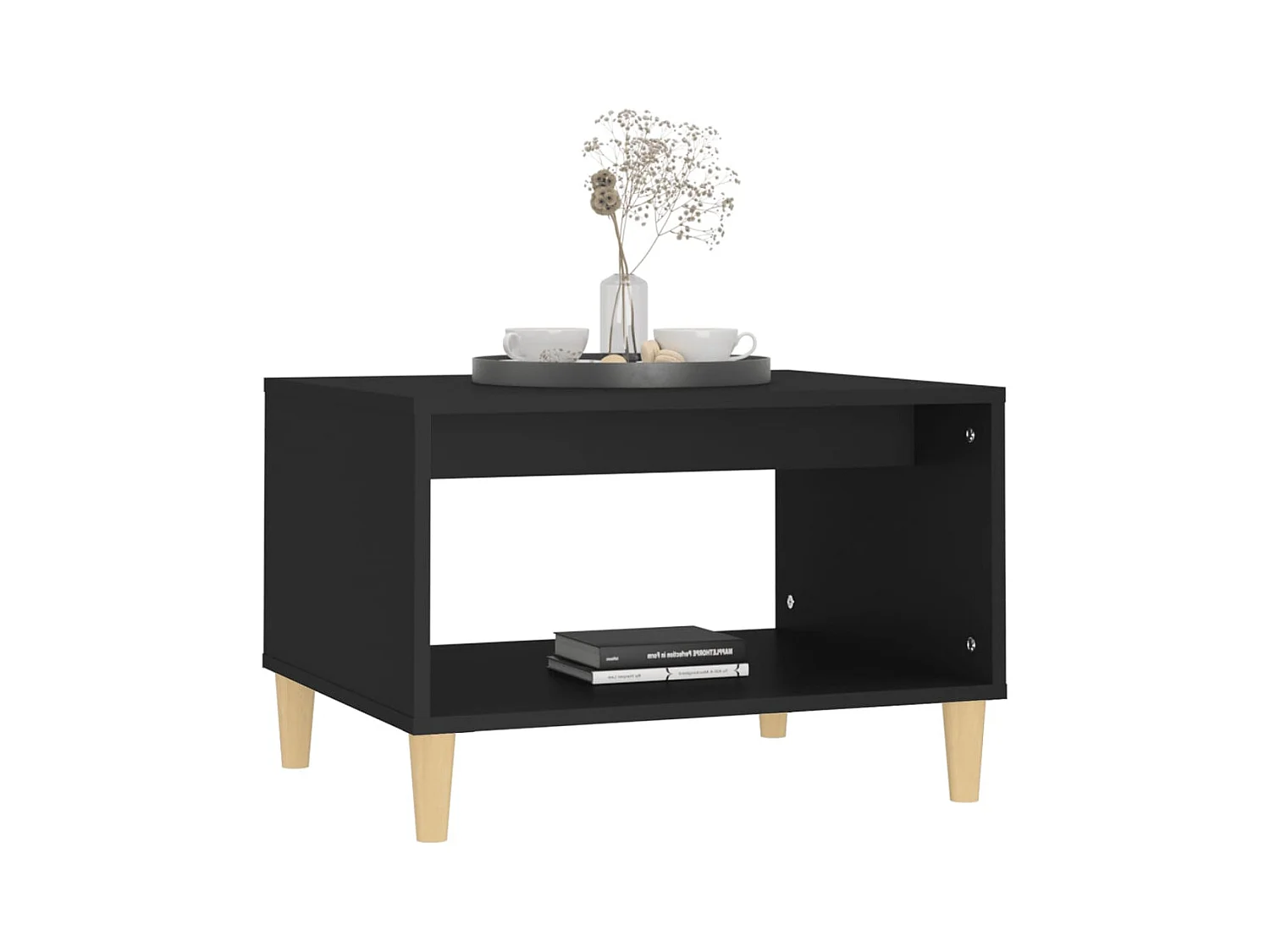 Mesa de centro | Mesa auxiliar giratoria 360 grados roble sonoma 50x50x34,5 cm SHL4973