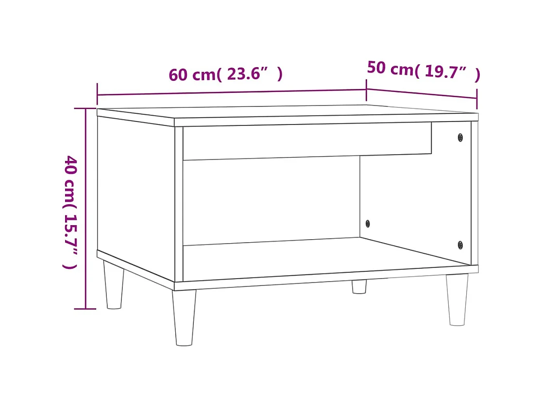 Mesa de centro | Mesa auxiliar giratoria 360 grados roble sonoma 50x50x34,5 cm SHL4973