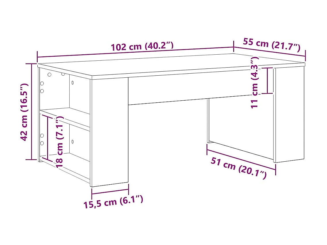 Mesa de centro-Mesa auxiliar-Mesita de centro madera contrachapada blanco 96x50x45 cm SHL2140