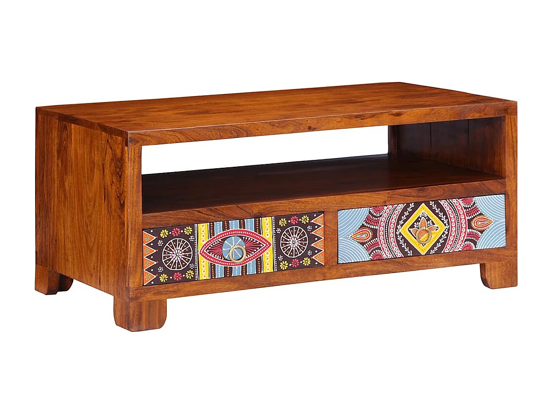 Couchtisch-Wohnzimmertisch-Beistelltische 90x50x40 cm Massivholz Akazie SHL92051