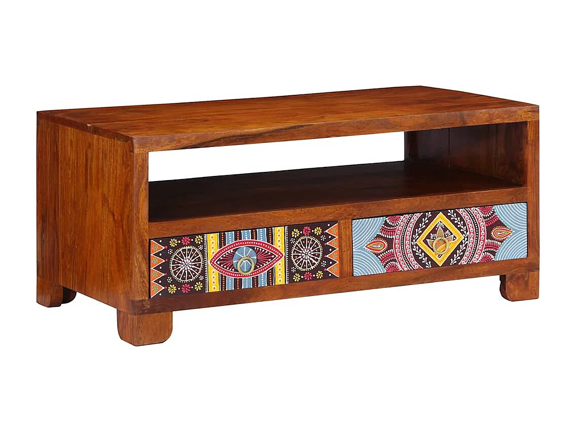 Couchtisch-Wohnzimmertisch-Beistelltische 90x50x40 cm Massivholz Akazie SHL92051