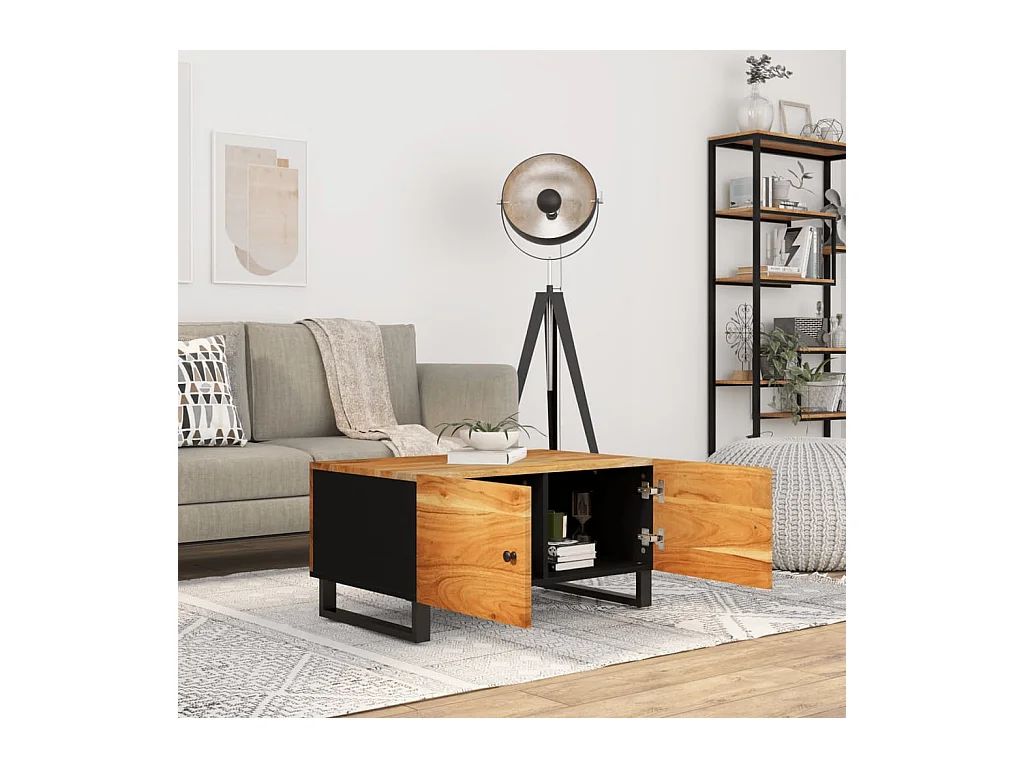 Table basse salon-Table d'appoint 80x50x40 cm Bois d'acacia solide et d'ingénierie SHL48068