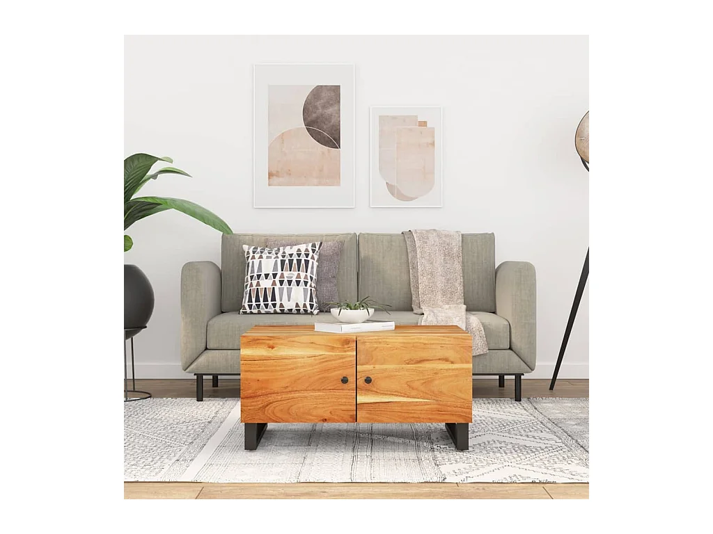 Table basse salon-Table d'appoint 80x50x40 cm Bois d'acacia solide et d'ingénierie SHL48068