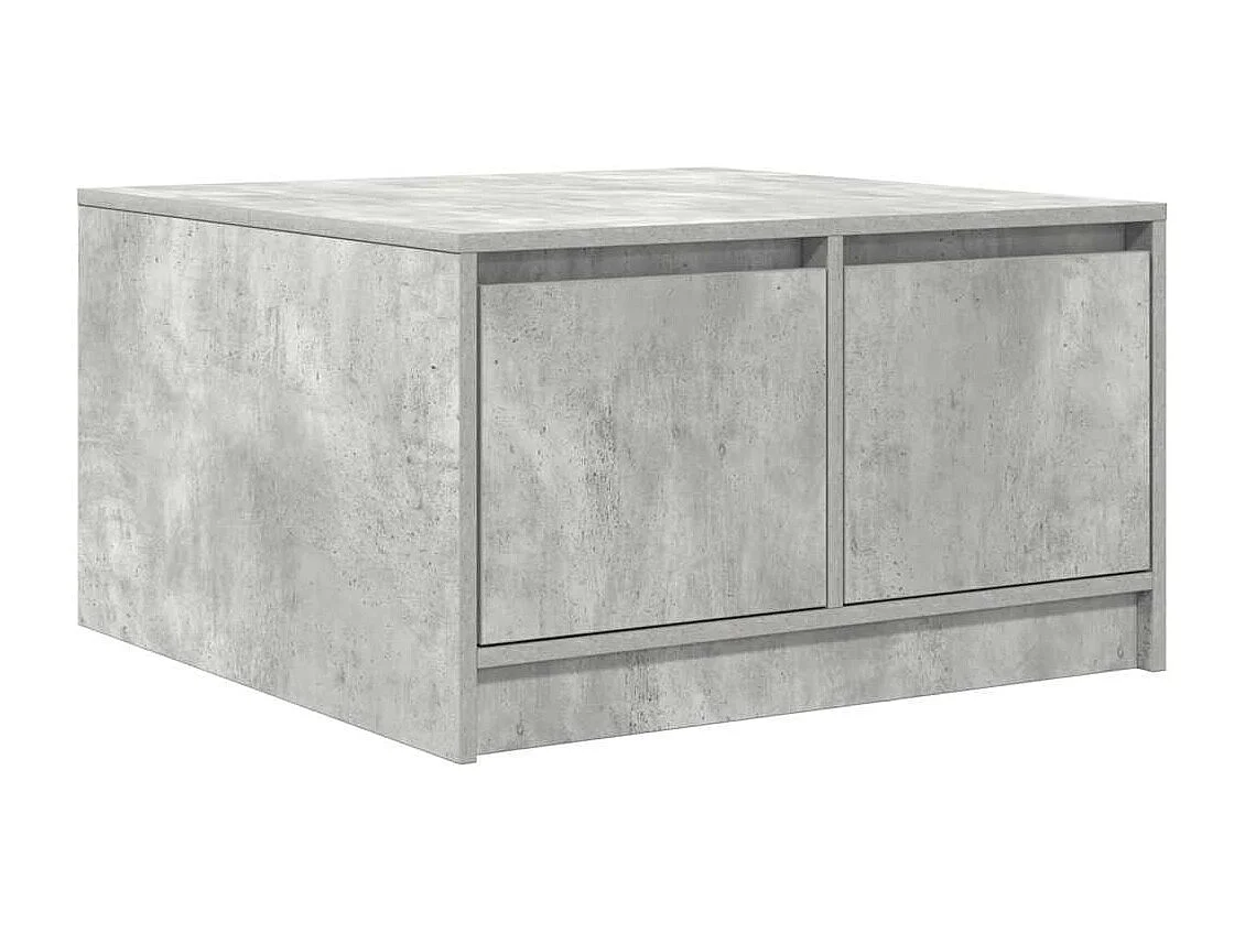 Tavolino da Salotto-Tavolino Basso con Cassetti Grigio Cemento 70.5x70x40 cm SHL8026