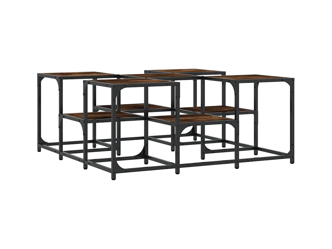 Table basse salon-Table d'appoint chêne fumé 91x91x40 cm bois d'ingénierie SHL56047