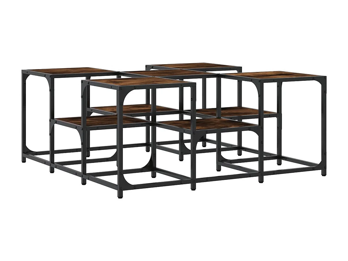 Table basse salon-Table d'appoint chêne fumé 91x91x40 cm bois d'ingénierie SHL56047