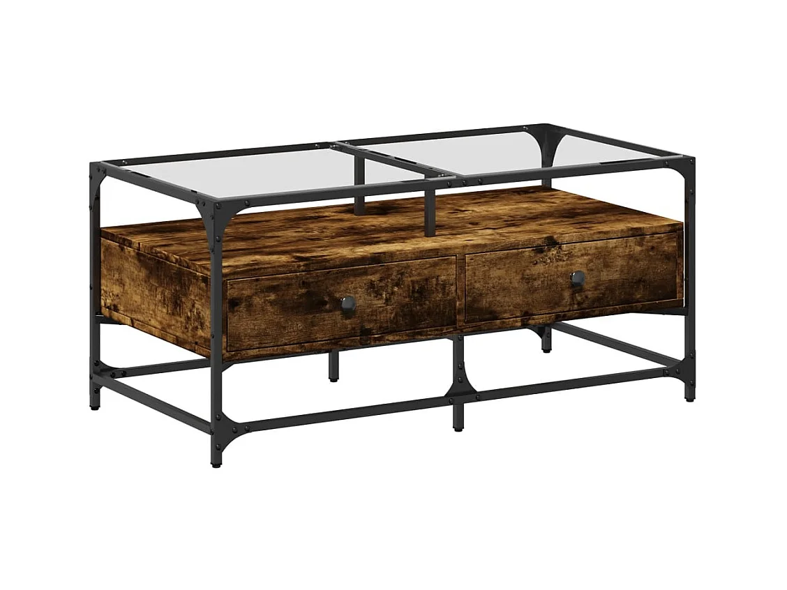 Mesa de centro-Mesa auxiliar madera contrachapada blanco brillante 60x60x42cm SHL3788