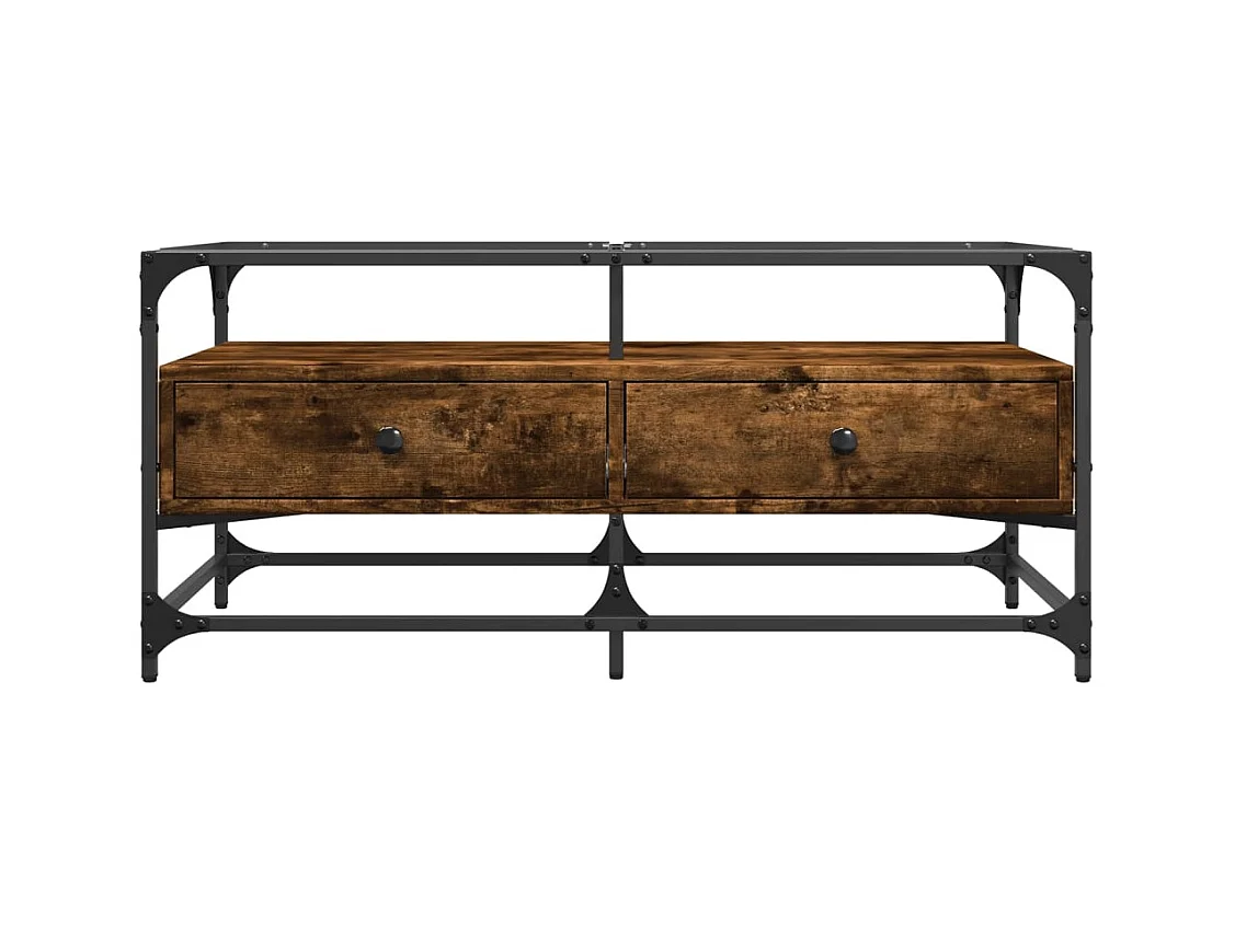 Mesa de centro-Mesa auxiliar madera contrachapada blanco brillante 60x60x42cm SHL3788