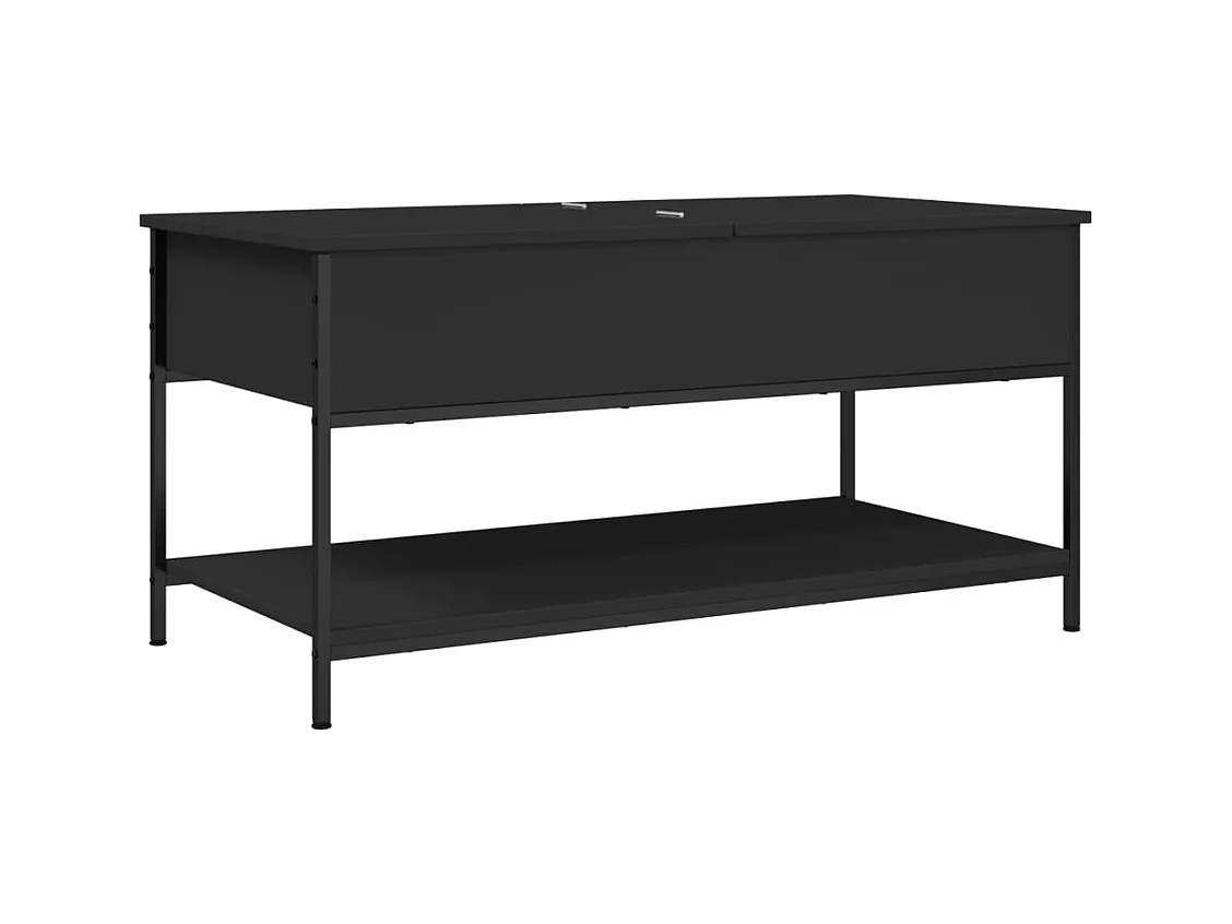 Table basse salon-Table d'appoint noir 100x50x50 cm bois d'ingénierie et métal SHL33678