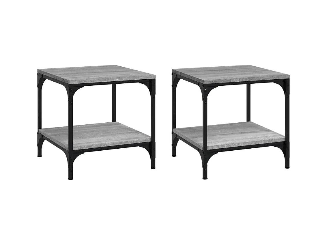Table basse salon-Table d'appoint 2 pcs Sonoma gris 40x40x40 cm Bois d'ingénierie SHL6759