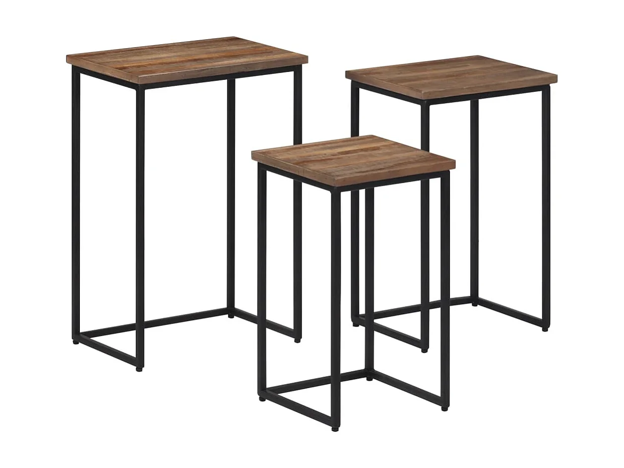 Tables basses gigognes 3 pièces bois massif de teck SHL42798