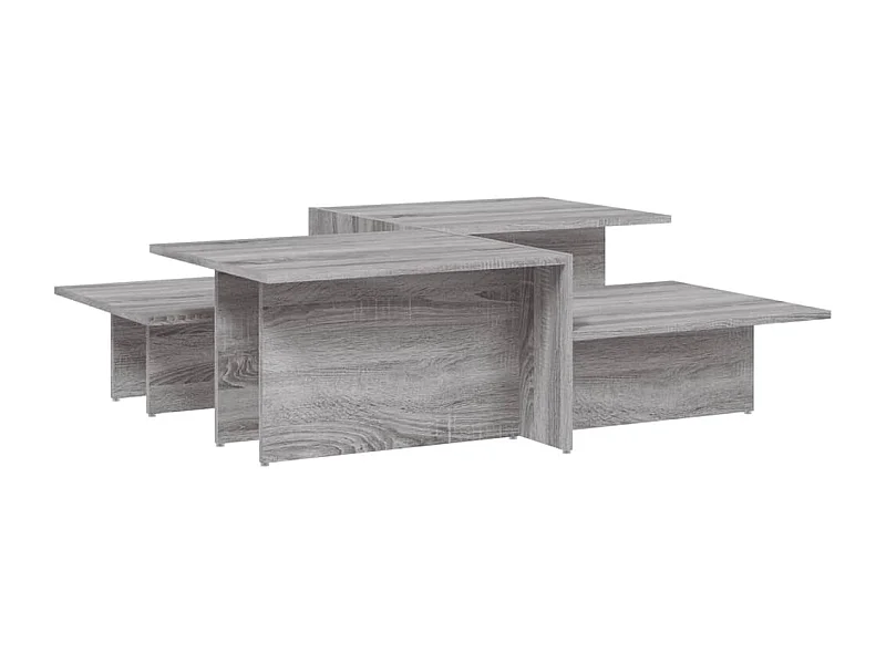 Couchtisch 2er Set-Sofatisch-Beistelltische Grau Sonoma Holzwerkstoff SHL78500