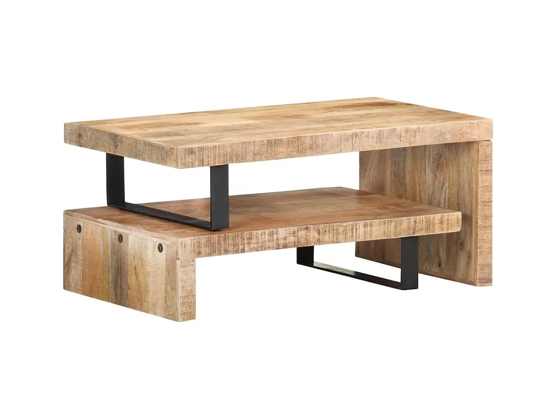 Conjunto de 2 Mesas de Centro | Mesa de apoio madeira de mangueira maciça