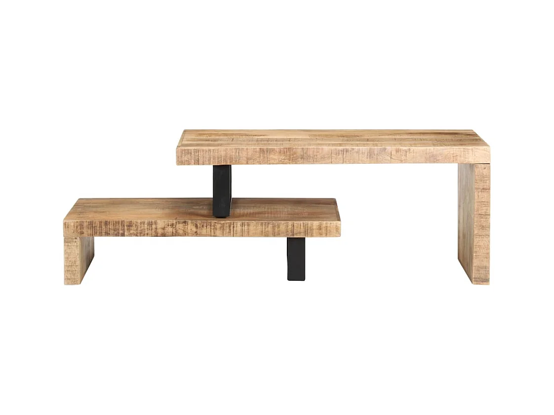 Conjunto de 2 Mesas de Centro | Mesa de apoio madeira de mangueira maciça