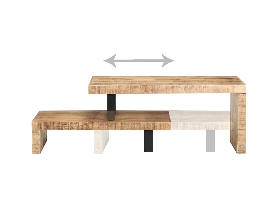 Conjunto de 2 Mesas de Centro | Mesa de apoio madeira de mangueira maciça