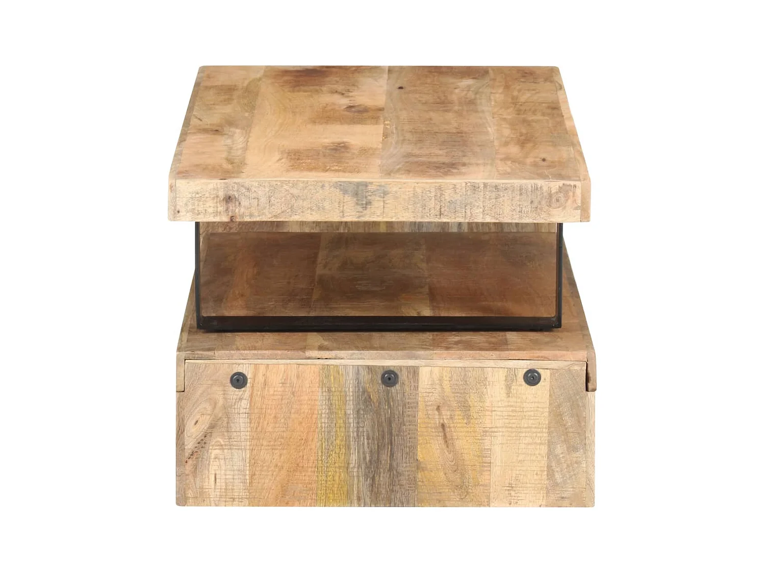 Conjunto de 2 Mesas de Centro | Mesa de apoio madeira de mangueira maciça