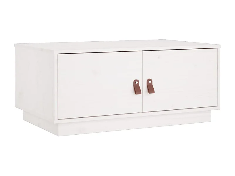 Mesa de centro | Mesa de apoio 80x50x35 cm madeira de pinho maciça branco
