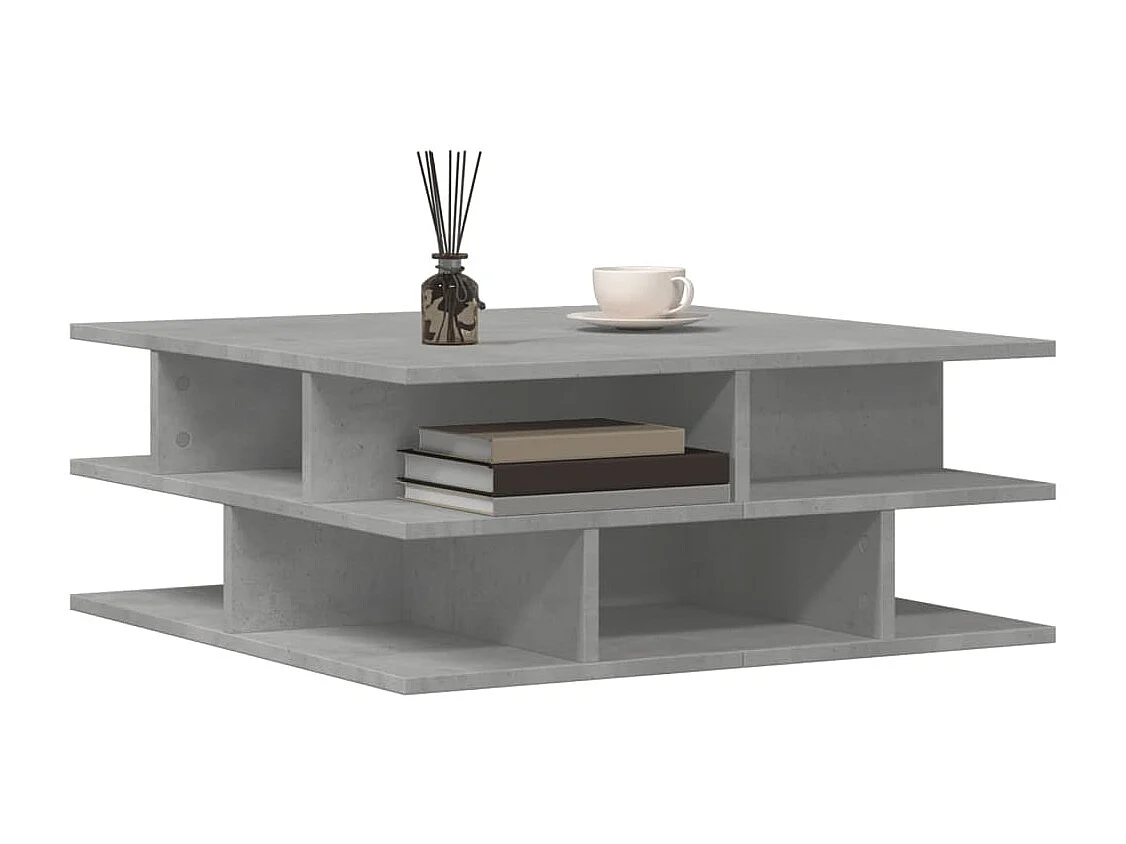 Mesa de centro-Mesa auxiliar de madera maciza de pino negro 55x55x30 cm SHL4847