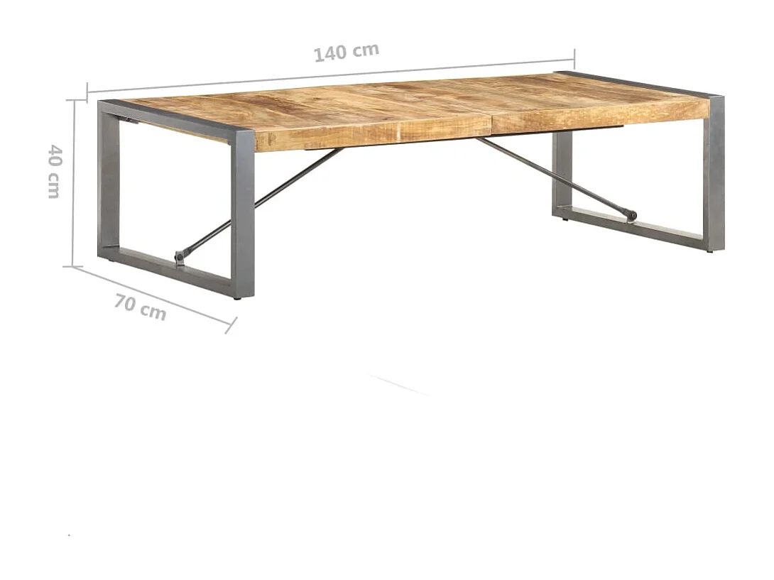 Table basse salon-Table d'appoint 140x70x40 cm Bois de manguier brut SHL9679