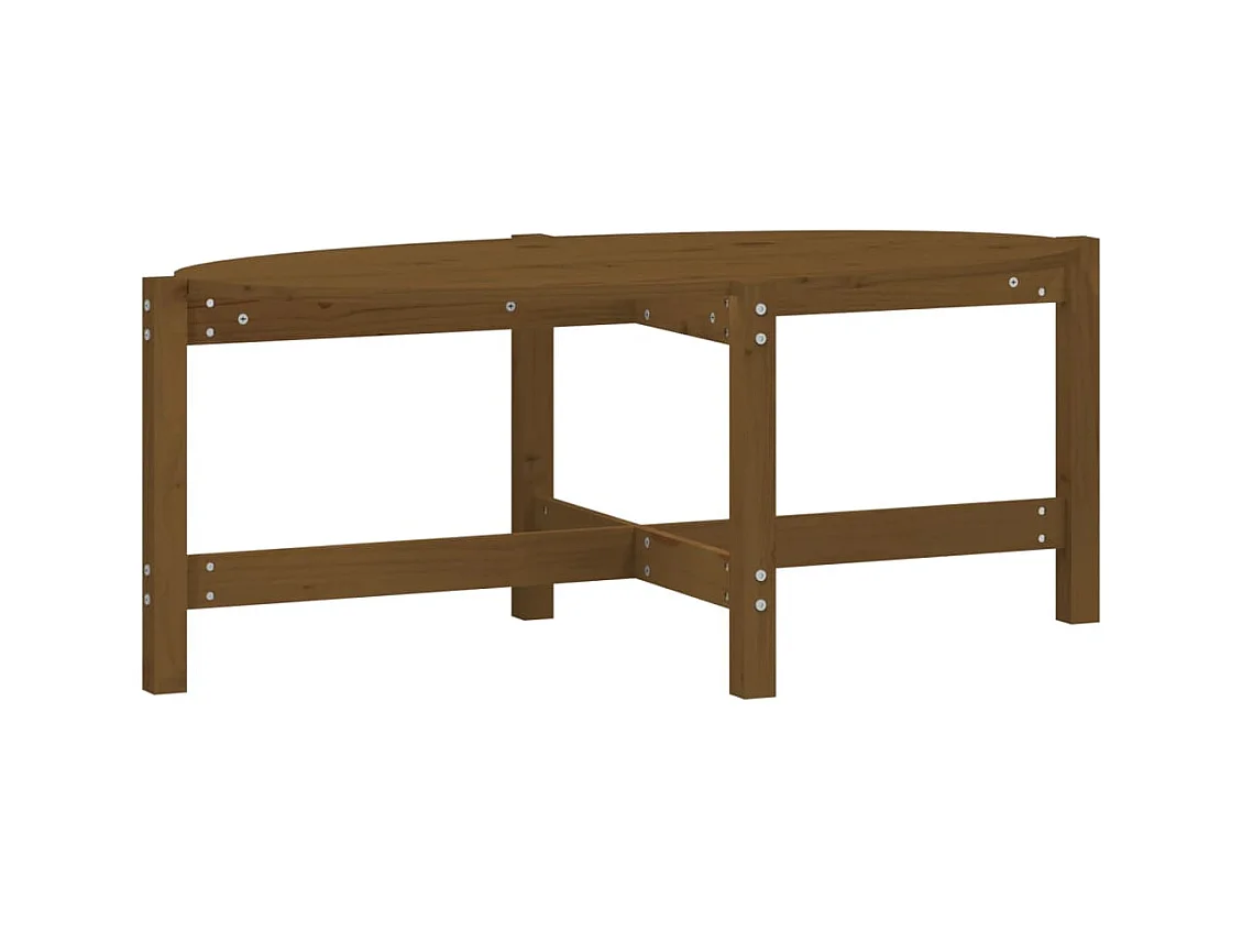 Table basse salon-Table d'appoint Marron miel 118x63x45 cm Bois massif de pin SHL66291