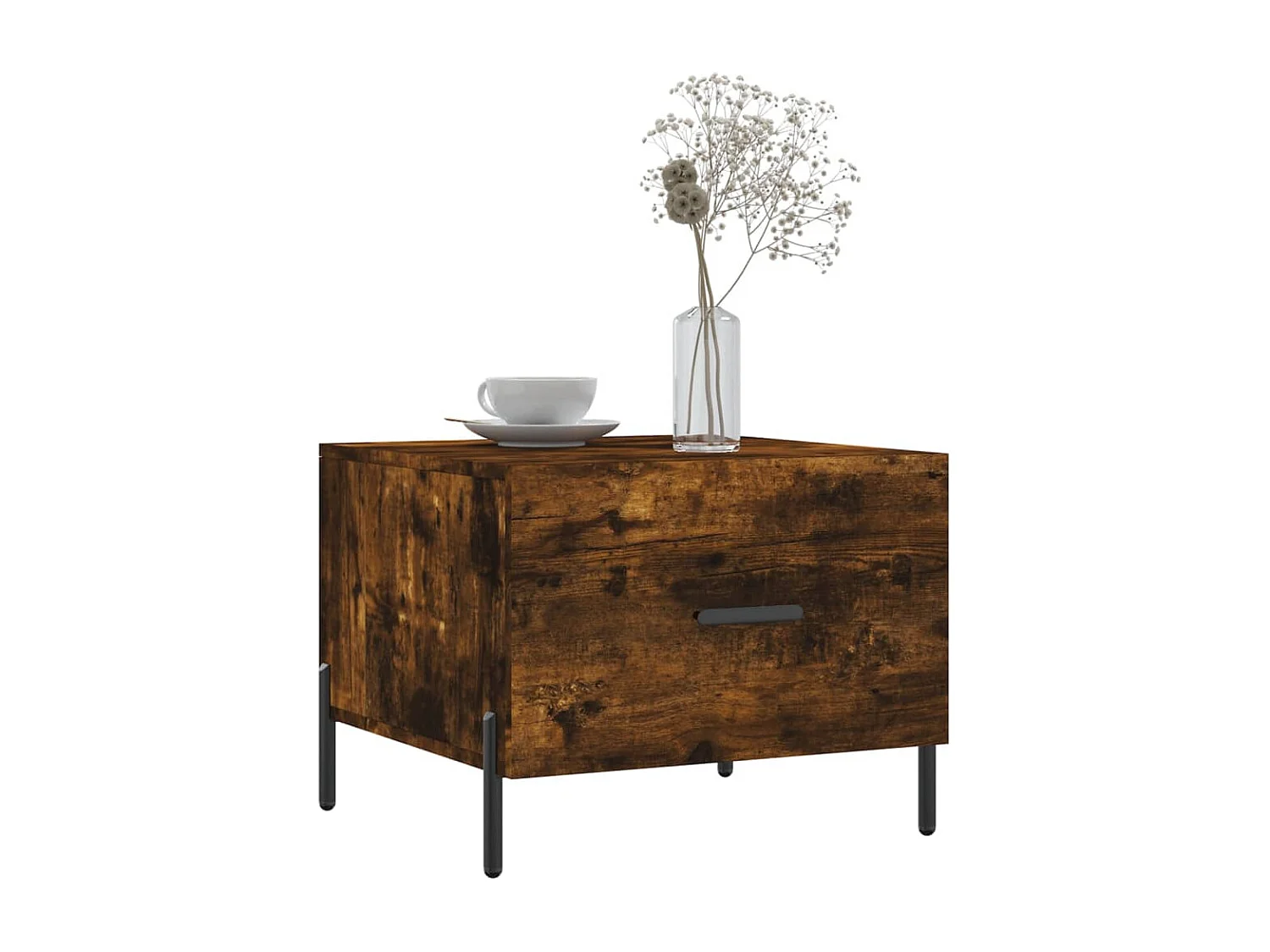 Mesa de centro | Mesa de apoio 50x50x40 cm derivados de madeira carvalho fumado