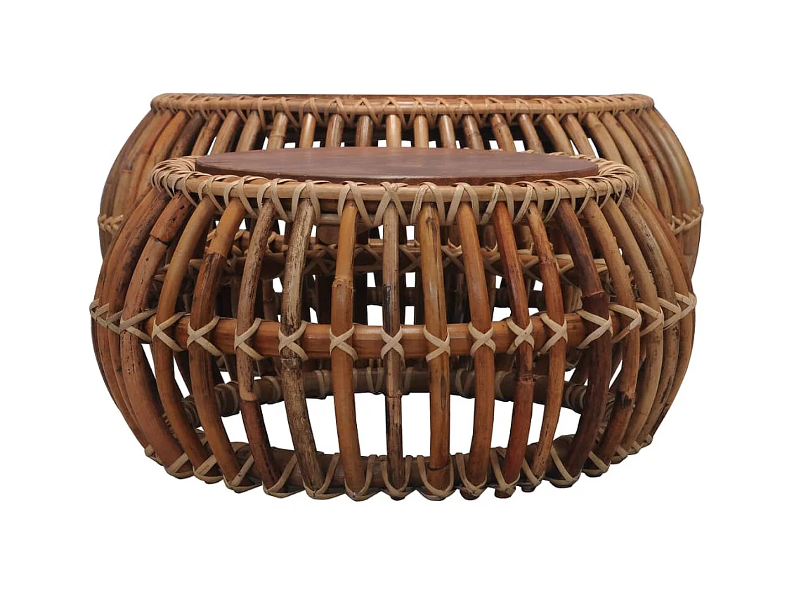 Tables basses-Table d'appoint 2 pcs Rotin naturel SHL19118