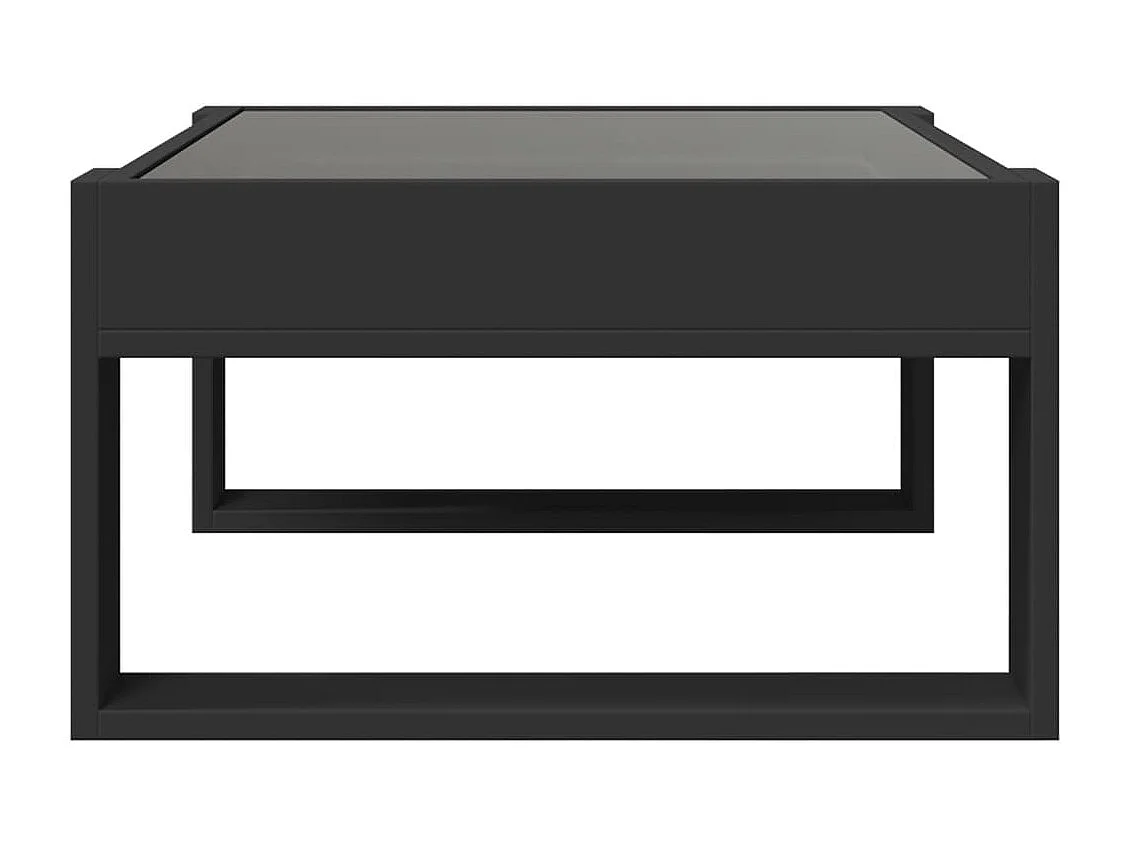 Couchtisch mit Infinity-LED | Beistelltische | Sofatisch Schwarz 70x53x30 cm SHL76525