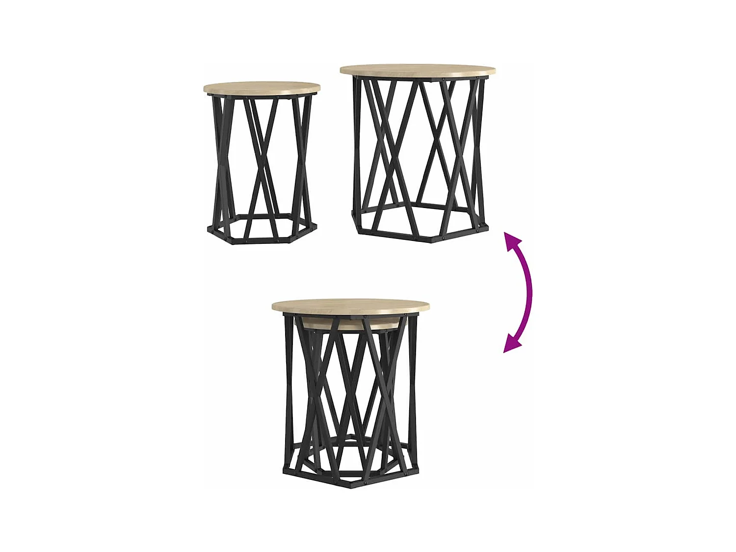 Mesa de centro-Mesa auxiliar-Mesita de centro madera ingeniería roble Sonoma 102x50,5x46,5 cm SHL3394