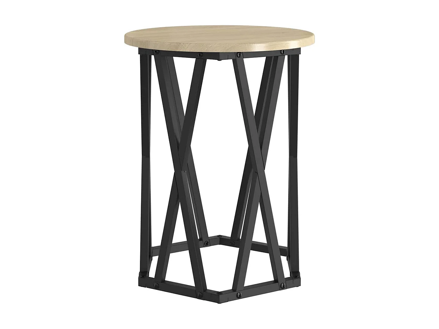 Couchtisch 2er Set-Sofatisch-Beistelltische Sonoma-Eiche Ingenieure Holz und Stahl SHL7135