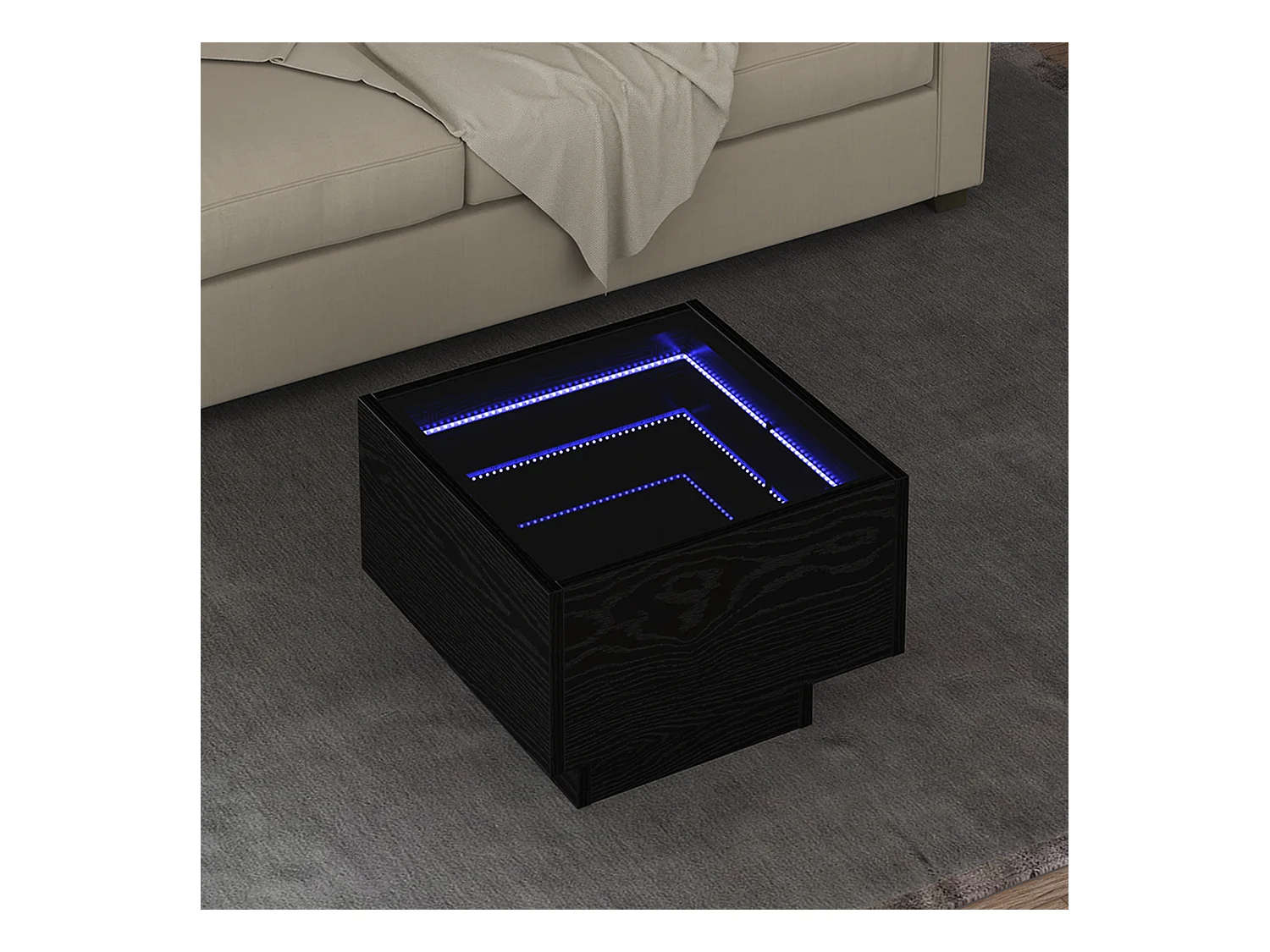 Table basse salon-Table d'appoint Chêne noir 40x40x30 cm Bois d'ingénierie SHL44402