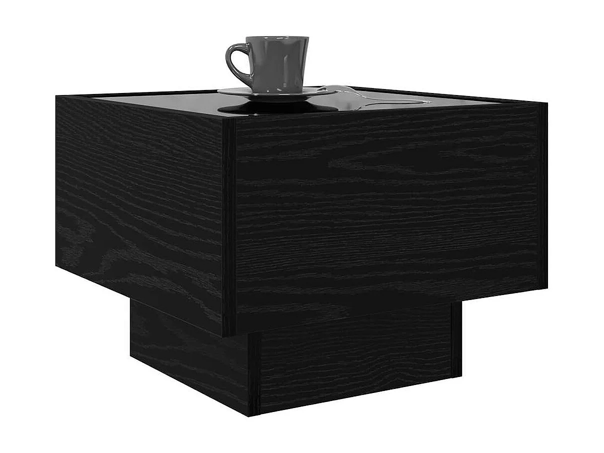 Table basse salon-Table d'appoint Chêne noir 40x40x30 cm Bois d'ingénierie SHL44402