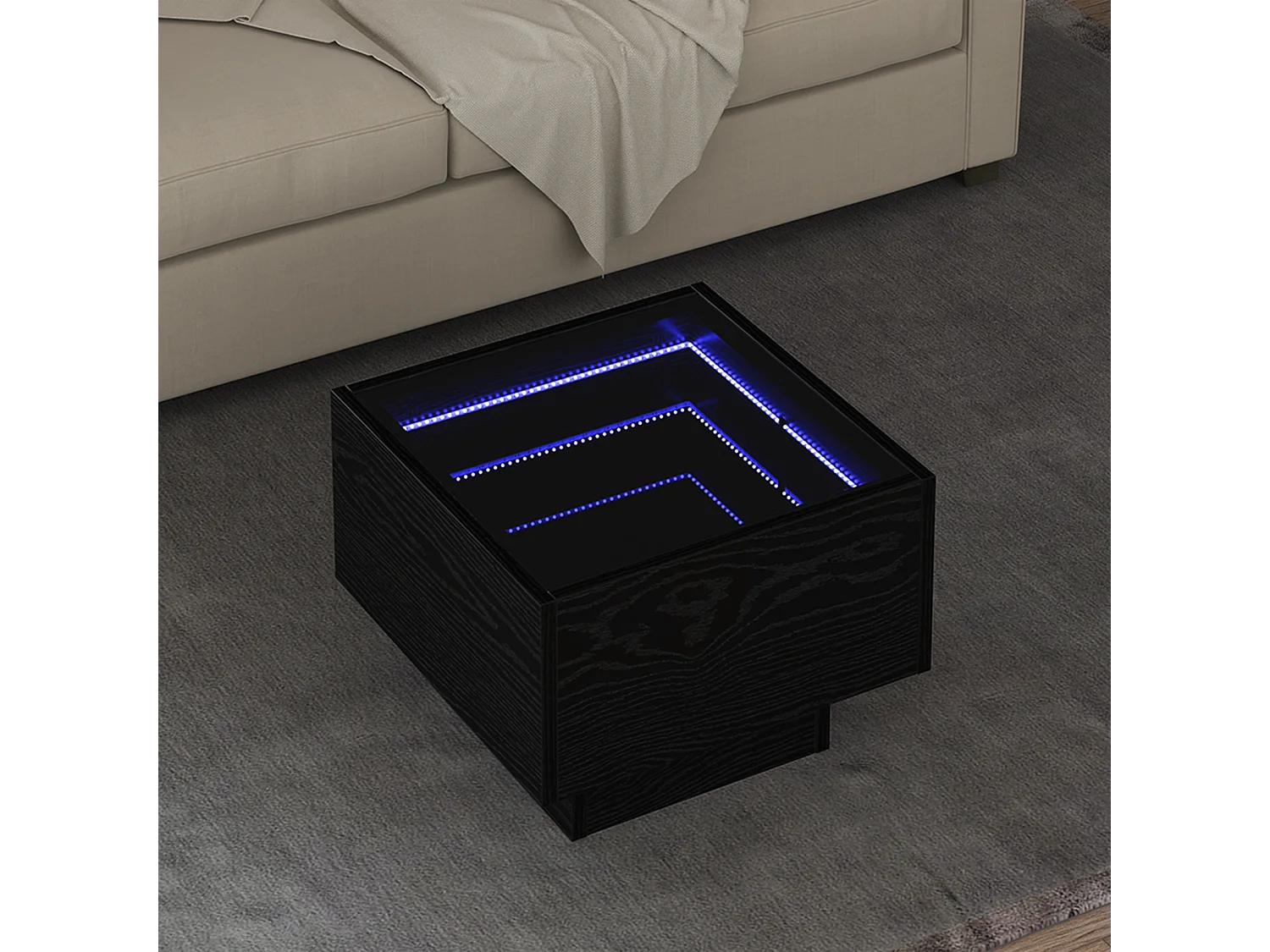 Table basse salon-Table d'appoint Chêne noir 40x40x30 cm Bois d'ingénierie SHL44402