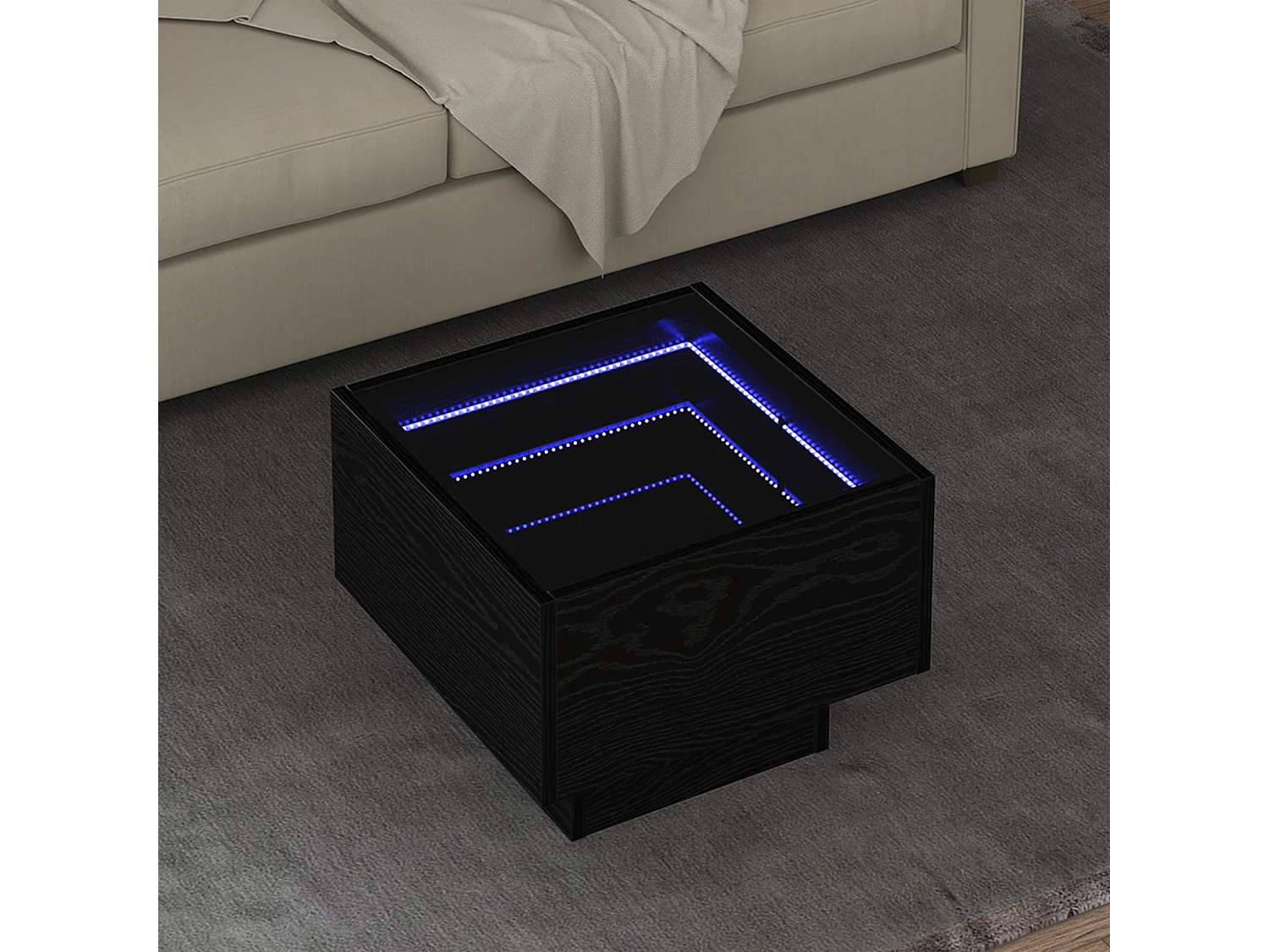 Table basse salon-Table d'appoint Chêne noir 40x40x30 cm Bois d'ingénierie SHL44402