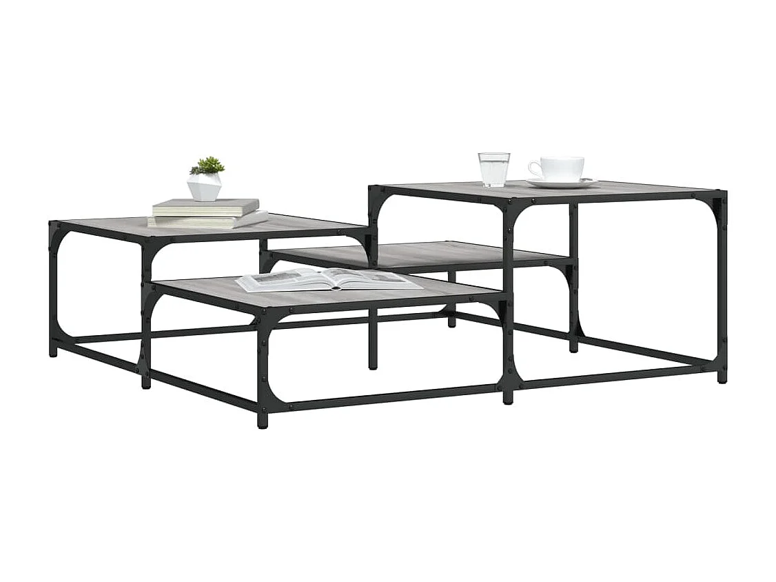 Tavolino Salotto-Tavolino Basso Grigio Sonoma 107x107x40 cm Legno Multistrato SHL96287