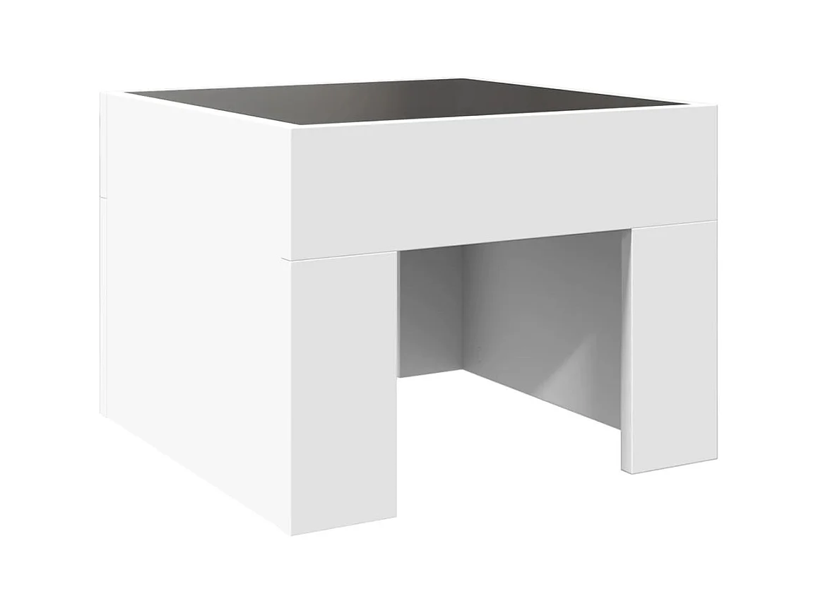 Mesa de centro-Mesa auxiliar madera contrachapada y de pino blanco 80x40x30cm SHL4685