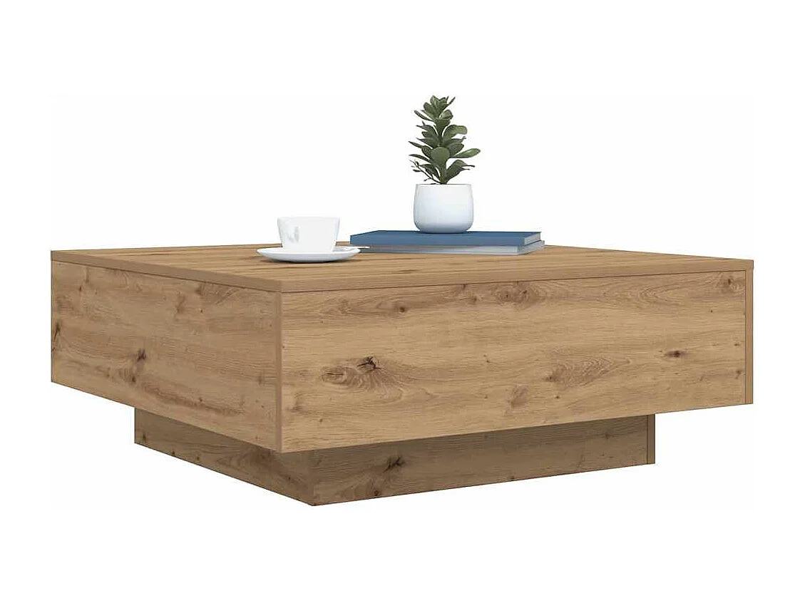 Couchtisch-Wohnzimmertisch-Beistelltische Artisan-Eiche 80x80x31 cm Holzwerkstoff SHL90824