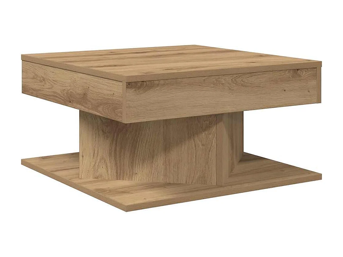 Table basse salon-Table d'appoint chêne artisanal 55x55x30 cm bois d'ingénierie SHL3667